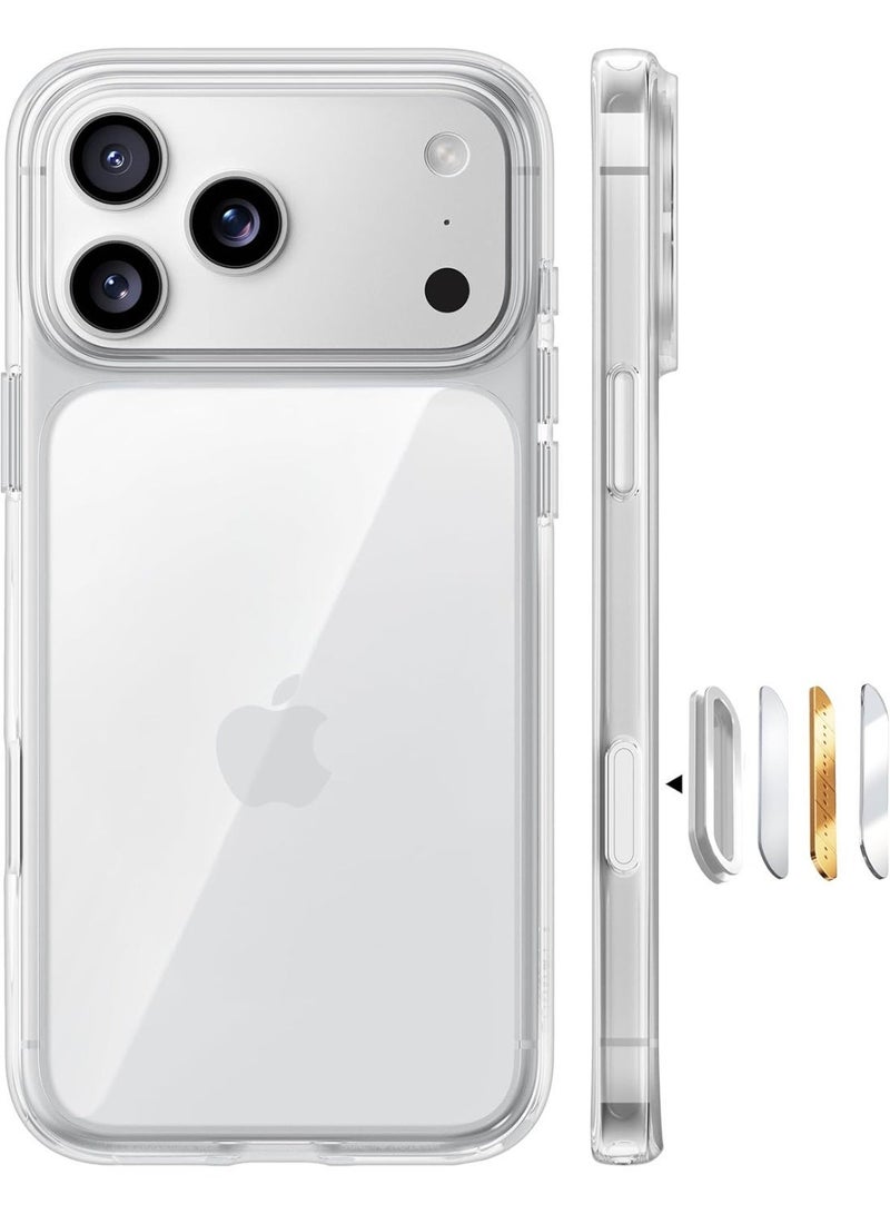 جراب شفاف لهاتف آيفون 17 برو ماكس - مزود بزر للتحكم بالكاميرا، فائق النحافة، مقاوم للصدمات، مقاوم للاصفرار، مقاوم للخدوش، قبضة محسنة، جرابات هواتف مزخرفة يمكنك صنعها بنفسك (لهاتف آيفون 17 برو ماكس) - Image 1